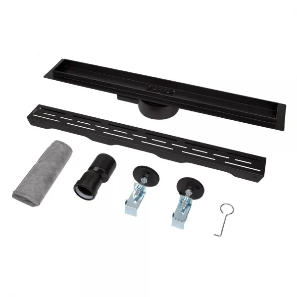 Душовий трап ITAL IT03-FT01/500B, 500 мм, нержавіюча сталь, чорний