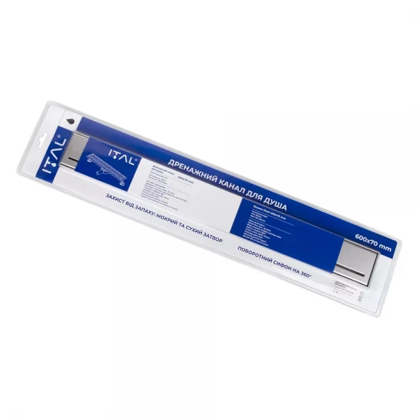 Душовий трап ITAL IT03-FT16/800, 800 мм, нержавіюча сталь, матовий сатин