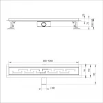 Душовий трап ITAL IT03-FT18/700, 700 мм, нержавіюча сталь, матовий сатин