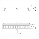 Душовий трап ITAL IT03-FT10/600, 600 мм, нержавіюча сталь, матовий сатин