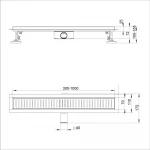 Душовий трап ITAL IT03-FT10/700, 700 мм, нержавіюча сталь, матовий сатин