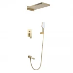 Душевая система GAPPO G7107-73 однорычажная 3 функции латунь сатин золотой Ø35