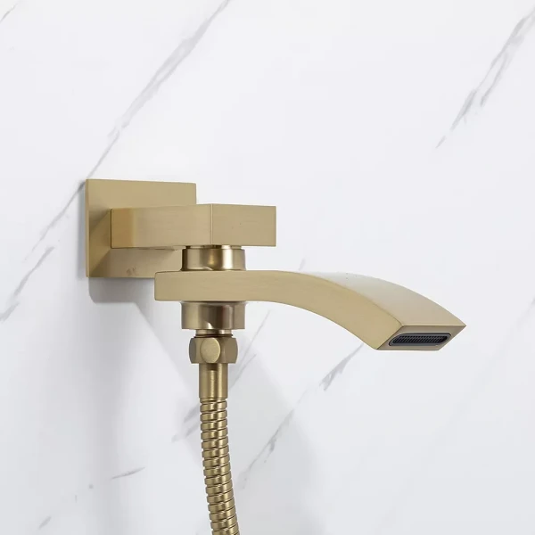 Душевая система GAPPO G7107-73 однорычажная 3 функции латунь сатин золотой Ø35