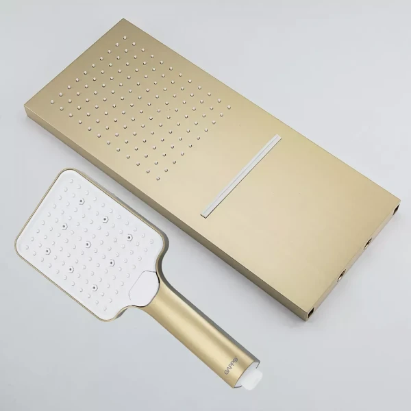 Душевая система GAPPO G7107-73 однорычажная 3 функции латунь сатин золотой Ø35