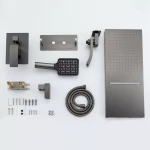 G7107-79 душ. система вбуд. 3х функц. одноваж. лат. Ø35 (сірий Gungrey) {2/1}