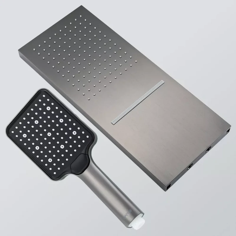 Душевая система GAPPO G7107-79 встроенная 3-х функциональная однорычажная латунная Ø35 серый Gungrey