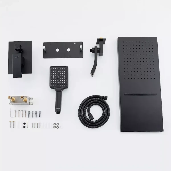 Душевая система GAPPO G7107-76 встроенная 3-х функциональная однорычажная латунная Ø35 черная