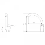 Смеситель для кухни WEZER KIT4A-16 однорычажный с поворотным изливом нержавеющая сталь крепления гайкой Ø35 (brushed nickel)