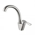 Смеситель для кухни WEZER KIT4A-16 однорычажный с поворотным изливом нержавеющая сталь крепления гайкой Ø35 (brushed nickel)