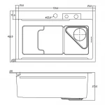 ID 7246-BC мийка PROFI 720x460x215мм,(3.0/0.8мм),сифон. дозат. 2 кош, дошк, зміщувач PVD Black {1/1}