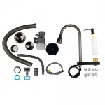 ID 7246-2BCW  PROFI 720x460x215мм,сифон. дозат. 2 кош, дошк, зміш. омив. склян. PVD DECOR Black{1/1}