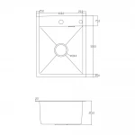 ID 4050 мийка одинар.400x500x215мм (3.0/0.8мм) SUS 304 сифон, дозатор, кошик Satin, {1/1}