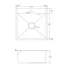 Кухонная мойка ITAL 500x500x215 мм с сифоном, дозатором и корзиной PVD Black
