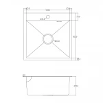 ID 5050 мийка одинар.500x500x215мм, (3.0/0.8мм),SUS 304 сифон, дозатор, кошик, Satin {1/1}