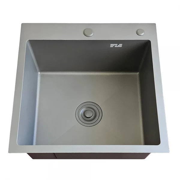 ID 5050-G мийка одинар.500x500x215мм, (3.0/0.8мм), сифон, дозатор, кошик, PVD Grey {1/1}