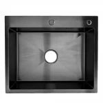 ID 6045-B мийка одинар.600x450x215мм,(3.0/0.8мм), сифон, дозатор, кошик PVD Black {1/1}