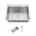 Мойка ITAL 600x450x215мм из нержавеющей стали SUS 304, сифон, дозатор, корзина Satin