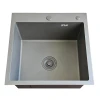 Мойка ITAL 600x500x215 мм одинарная с сифоном, дозатором и корзиной PVD Grey (3.0/0.8мм)