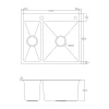 Мойка кухонная ITAL 575x485x215 мм двойная с сифоном, дозатором, корзиной PVD Black