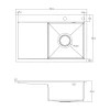 Мойка кухонная ITAL R-B 780x500x215мм с крылом, чаша правая, сифон, дозатор, корзина PVD Black