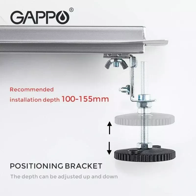 Душевой трап GAPPO G810007-4 1000 мм под плитку с поворотным механизмом 360 градусов с комбинированным затвором