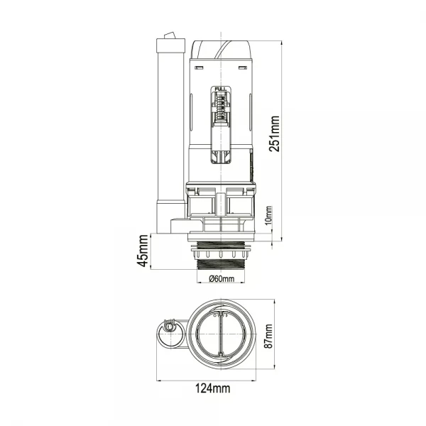 S 2122 зливний механізм 2 кноп.ITAL {20/1}