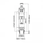 S 2212 зливний мехнанізм 2 кноп. ITAL перелив, регулювання по висоті {15/1}