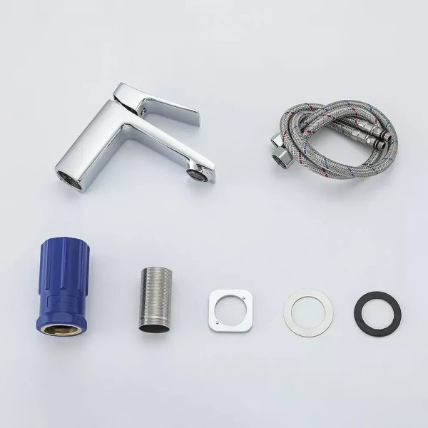 Смеситель для умывальника FRAP F1084 однорычажный с литым изливом латунный корпус крепления гайкой хром, диаметр 35 мм.