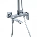 Душевая система FRAP F2484 однорычажная 3-х функциональная с поворотным изливом хромированная с латунным корпусом Ø35