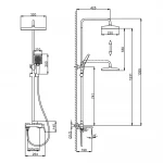 Душевая система FRAP F2484 однорычажная 3-х функциональная с поворотным изливом хромированная с латунным корпусом Ø35
