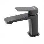 Смеситель для умывальника FRAP F1084-9 однорычажный с литым изливом серый (Gungrey) крепление гайкой, корпус латунный, диаметр 35 мм.