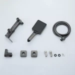 Смеситель для ванны FRAP F3284-9 однорычажный с коротким поворотным изливом серый (Gungre) латунный корпус крепления гайкой Ø35