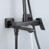 Душевая система FRAP F2484-9 с тремя функциями латунный серый корпус Gungrey Ø35