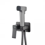 Душевый гигиенический гарнитур FRAP F2084-9 встроенный однорычажный латунный серый (Gungrey) диаметром 25 мм.