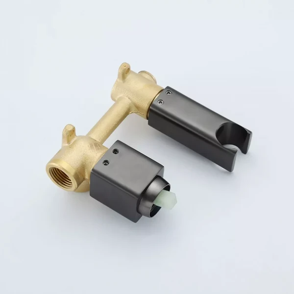 Душевый гигиенический гарнитур FRAP F2084-9 встроенный однорычажный латунный серый (Gungrey) диаметром 25 мм.