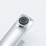 Смеситель для умывальника FRAP F1087 однорычажный с литым изливом латунный корпус крепления гайкой Ø35 хром