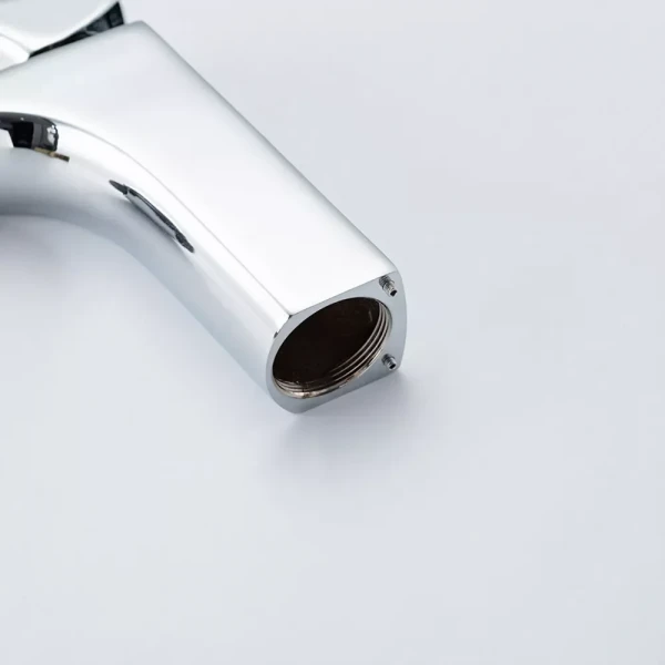 Смеситель для умывальника FRAP F1087 однорычажный с литым изливом латунный корпус крепления гайкой Ø35 хром