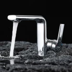 Смеситель для умывальника FRAP F1088 однорычажный с литым изливом латунный корпус хромированный крепление гайкой Ø35