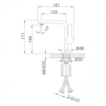 Смеситель для умывальника FRAP F1088 однорычажный с литым изливом латунный корпус хромированный крепление гайкой Ø35