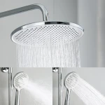 Душевая система F2488 с 3 функциями с поворотным изливом хромированная с латунным корпусом Ø35