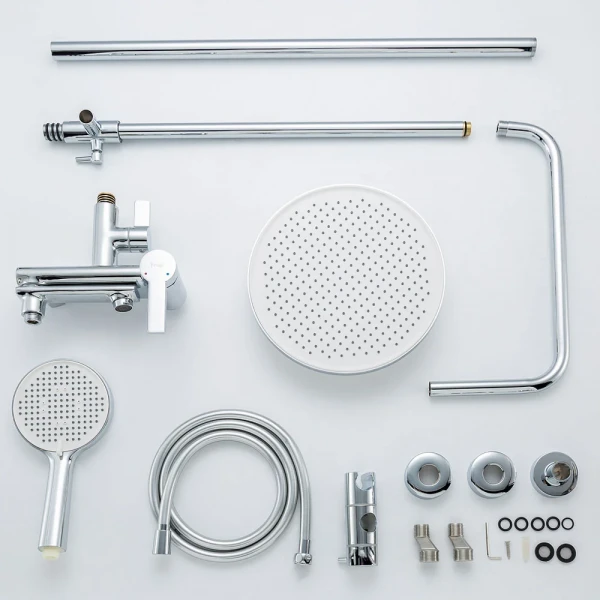 Душевая система F2488 с 3 функциями с поворотным изливом хромированная с латунным корпусом Ø35