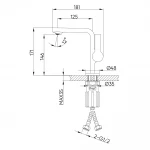 Смеситель для умывальника FRAP F1088-3 однорычажный с литым изливом латунный корпус крепления гайкой Ø35 золотой сатин