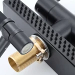 Смеситель для кухни GAPPO G4098-6 однорычажный с высоким изливом и водопадом латунный черный картридж 90° Ø35 крепления гайкой