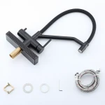 Смеситель для кухни GAPPO G4098-6 однорычажный с высоким изливом и водопадом латунный черный картридж 90° Ø35 крепления гайкой