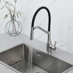 G4098-15 кухня одноваж. вис. вилив нерж. сталь гайка Ø35 (сатин) {8/1}