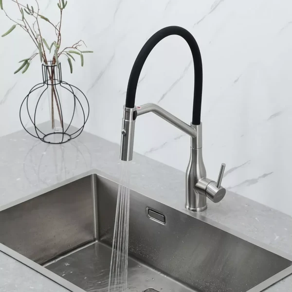 G4098-15 кухня одноваж. вис. вилив нерж. сталь гайка Ø35 (сатин) {8/1}