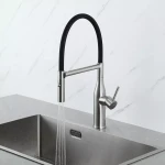 G4098-25 кухня одноваж. вис. вилив нерж. сталь гайка Ø35 (сатин) {8/1}