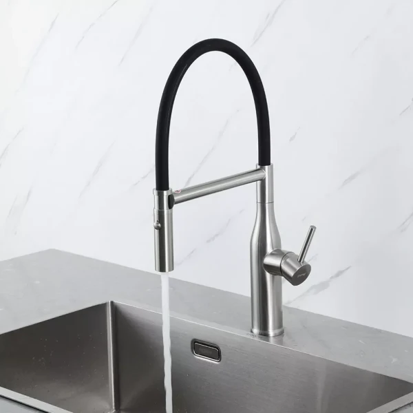 G4098-25 кухня одноваж. вис. вилив нерж. сталь гайка Ø35 (сатин) {8/1}