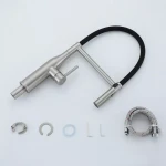 G4098-25 кухня одноваж. вис. вилив нерж. сталь гайка Ø35 (сатин) {8/1}