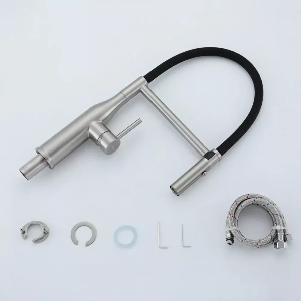 G4098-25 кухня одноваж. вис. вилив нерж. сталь гайка Ø35 (сатин) {8/1}